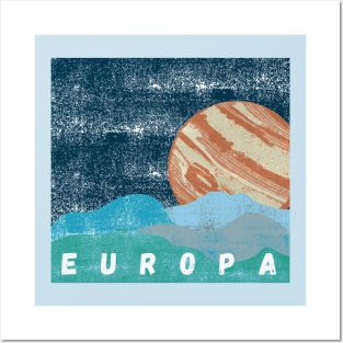 Europa Jupiter Moon Posters and Art